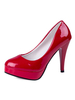 Fabuleuses chaussures à talons à talons aigus en cuir verni unicolore mocassin de polyuréthane / Synthétique