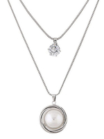 Fabuleux collier métallique mode avec perles fausse perle