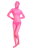 Fantastique costume de zentai rose jacquardé en velours enveloppé Déguisements Halloween