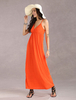 Fantastique robe maxi rose avec col V artistique