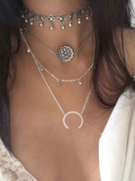 Fascinant collier métallique mode ornement métallique