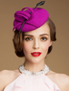 Fascinator Laine Chapeau Rétro Femmes Fuchsia Feutre Chapeau Vintage Coiffure Déguisements Halloween