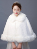Fausse fourrure poncho mariage ivoire wrap mariée hiver cover up