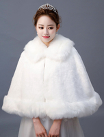 Fausse fourrure poncho mariage ivoire wrap mariée hiver cover up