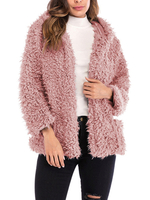 Faux Shearling manteau femmes capuche manches longues Manteaux courts d\