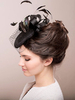 Feather Vintage Fascinator Birdcage noir bandeau rétro Net Hat Déguisements Halloween