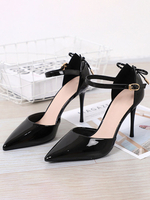 Femme de hauts talons bout pointu talon aiguille noir avec boucle cheville Femmes Chaussures