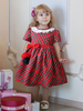 Femme Moulante De Noël Rouge Foncé Polyester Fibre De Coton Tartan À Carreaux Costumes De Vacances De Noël