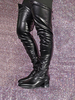 Femme Talon Bas Cuissardes Cuir PU