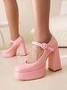 Femme Talons hauts Chaussures vintage Escarpins Talon bottier Cuir PU