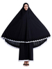 Femmes Abaya Robe Noire Musulman À Manches Longues En Dentelle Ourlet 2 Pièce Arabian Vêtements