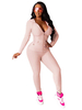 Femmes Activewear Ensembles Polyester À Capuche Rose Manches Longues Athlétique Pour Cyclisme