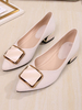 Femmes Ballet Appartements Abricot PU Cuir PU pointu tree boutons Ballerina appartements