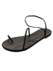 Femmes Blakc sandales plates Chic bout rond talon plat en cuir PU bride à la cheville sandales plates