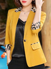 Femmes Blazer Chic Col Roulé Boutons Manches Longues Imprimé Léopard En Couches