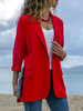 Femmes Blazer Moderne Col Rabattu Boutons Manches Longues En Couches