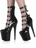 Femmes Bottes Sexy Bout Rond Boucle Talon Aiguille Rave Club Noir Cuissardes Cuissardes Sur Les Bottes Au Genou