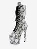 Femmes Bottes Sexy Bout Rond Glissière Serpent Talon Aiguille Pôle Danse Noir