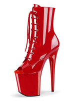 Femmes Bottes Sexy Fermeture Éclair Rouge Peep Toe Géométrique Talon Aiguille Rave Club Cuisse Bottes