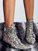 Femmes bottines bout pointu boucle découpes bottines