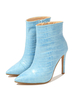Femmes bottines en cuir Synthétique bout pointu bleu motif pierre chaussons à talons hauts