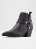 Femmes Bottines en cuir Synthétique Détails en métal noir Bottes à bout pointu