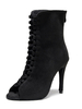 Femmes Bottines Fermeture Éclair Talon Aiguille Peep Toe Micro Suede Upper Bottes Dété