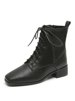 Femmes Bottines Noir Bottines carrées Bottines en cuir Chunky Heel PU