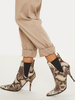 Femmes Bottines Synthétique Cuir Abricot Profond Bout Pointu Textile Pu Caoutchouc Bottes Courtes Pour Femmes