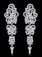 Femmes Boucles doreilles en argent strass déclaration mariée bijoux Boucles doreilles du soir