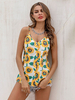 Femmes Cami Top Straps Neck Sun Flower Print Tops décontractés