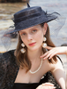 Femmes chapeau vintage tulle bleu plumes chapeau accessoire de costume rétro Déguisements Halloween