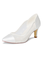 Femmes Chaussures de mariage Dentelle Ivoire Polyuréthane Bout pointu Talon chaton