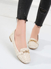 Femmes Chaussures plates Abricot Bout carré Slip-On Metal Details Ballerines