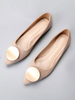 Femmes Chaussures Plates Abricot Bout Pointu Slip-On Métal Détails Ballerines