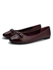 Femmes Chaussures Plates Bordeaux Bout Rond Nœuds Ballerines