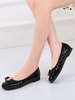 Femmes Chaussures Plates Bout Carré Noir Slip-On Metal Details Ballerines