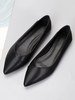 Femmes Chaussures Plates Bout Pointu Noir Slip-On PU Cuir Ballerines