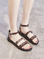 Femmes Chic Gladiator Coffee Brown Synthétique Sandales