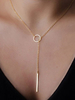 Femmes Collier dor Oeillet Métallique Lariat Y Collier