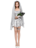 Femmes Costumes Fiancée Cosplay Robe Argent Dentelle Bracelets De Cheville Déguisements Halloween