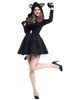 Femmes Costumes Noir Chat Cosplay Sexy Velours Robe Patineuse Animal Déguisement Halloween Carnaval