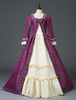 Femmes Costumes Rétro Arc Floral Style Victorien Imprimé Satin Mat Ensemble Robe Marie Antoinette Costume Déguisements Halloween