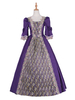 Femmes Costumes Rétro Imprimé Floral Dentelle Noeuds Costume Marie Antoinette Costume Rococo Style Mascarade Robe Déguisements Halloween