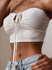 Femmes Crop Top sans bretelles Sexy Bandeau Tops sans manches