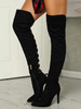 Femmes Cuissardes Bottes Talon Aiguille Polyester Cuissardes Noires