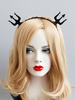 Femmes Déguisements Halloween Bandeau Diable Fermoir Cheveux À Volants Accessoires Cheveux Noir