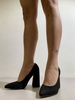 Femmes Escarpins Bout Pointu Chunky Heel Chic Noir Sexy Talons
