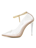 Femmes Escarpins Bout Pointu Talon Aiguille Chaînes Chic Talons De Bride De Cheville Transparents