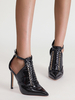 Femmes Escarpins Bout Pointu Talon Aiguille Chic En Cuir PU Sandales À Talons Noirs